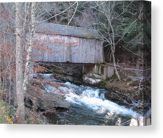 Covered Bridge Canvas Print featuring the photograph Catskill Covered Bridge by Kathryn Barry