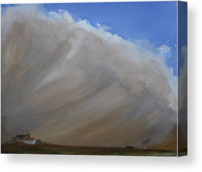 Clouds Canvas Print featuring the painting Clouds V - Dustbowl by Joel Deutsch
