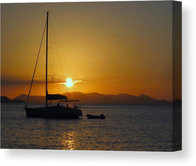 Sunset Canvas Print featuring the photograph Cooper Island Sunset by Life Makes Art