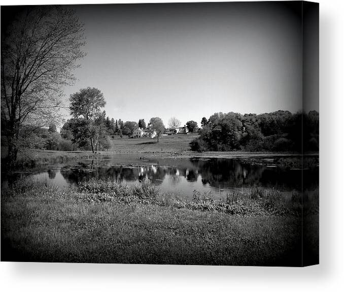 Connecticut Canvas Print featuring the photograph Country black and white by Kim Galluzzo