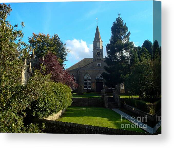 Church Canvas Print featuring the photograph Currie Kirk by Yvonne Johnstone