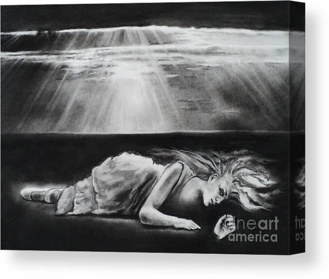 Darkness Canvas Print featuring the drawing Darkness Falls Upon Me by Carla Carson