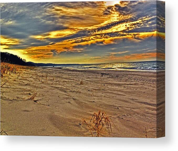 Beach Canvas Print featuring the photograph Dunes Sunset II by William Fields