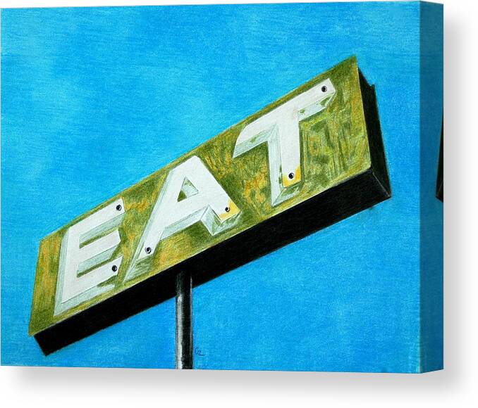 Eat Canvas Print featuring the drawing EAT by Glenda Zuckerman