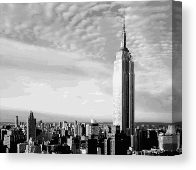 Empire State Building Canvas Print featuring the photograph Empire State Building BW16 by Scott Kelley