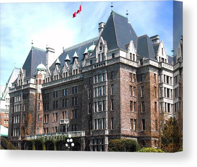 Victoria Canvas Print featuring the photograph Empress Hotel by Kelly Manning