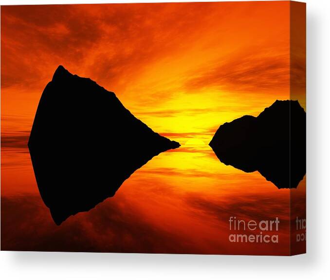 Sunset Digital Art Canvas Print featuring the digital art Evening Calm by Greg Jones