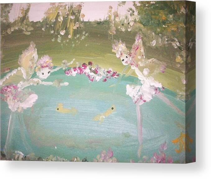 Fairy Canvas Print featuring the painting Fairy Lake by Judith Desrosiers