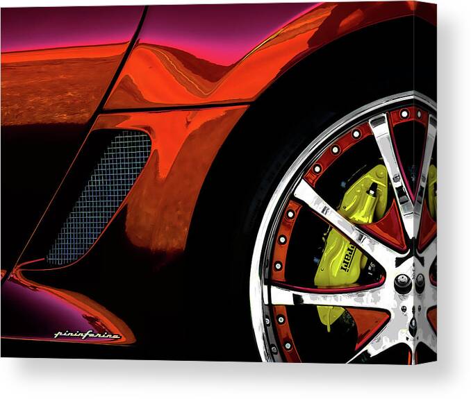 Exotic Canvas Print featuring the digital art Ferrari Wheel Detail by Douglas Pittman