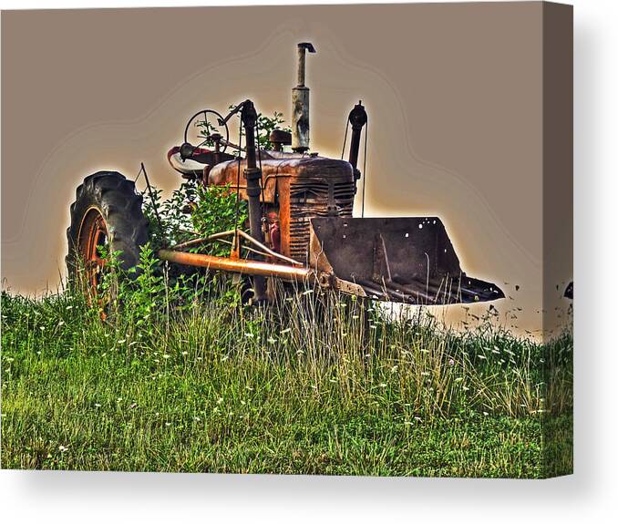 Tractor Canvas Print featuring the photograph Forgotten III by William Fields