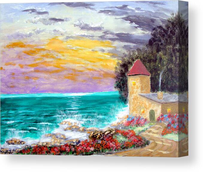Gardens Canvas Print featuring the painting Gardens Of Paradise by Larry Cirigliano