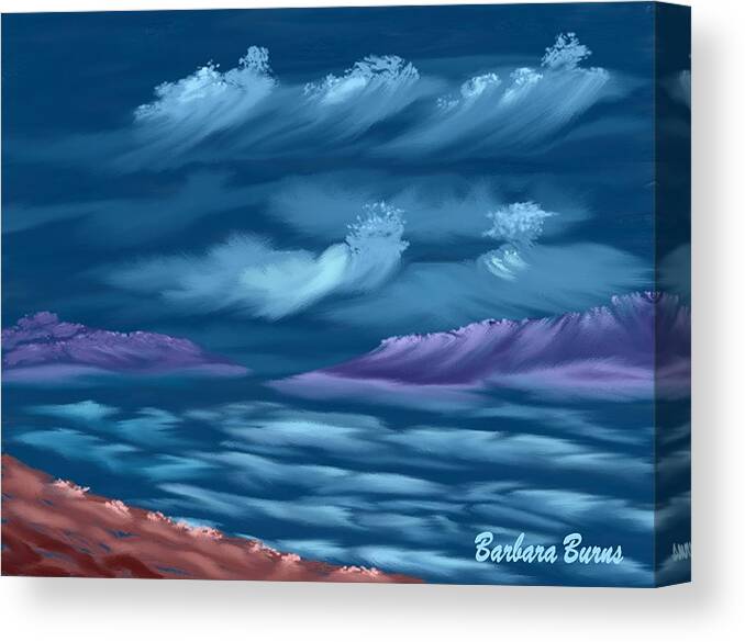 Seascape Canvas Print featuring the digital art Ghost Sisters Cove by Barbara Burns