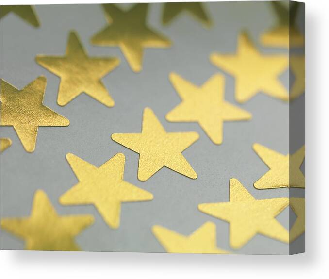 Gold Star Stickers Canvas Print / Canvas Art by Tek Image - Fine