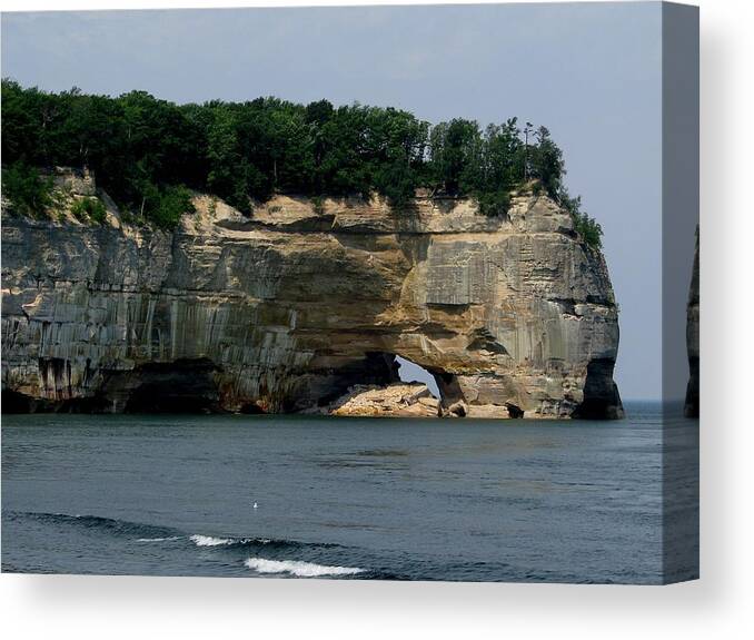 Pictured Rocks Canvas Print featuring the photograph Grand Portal Point by Keith Stokes