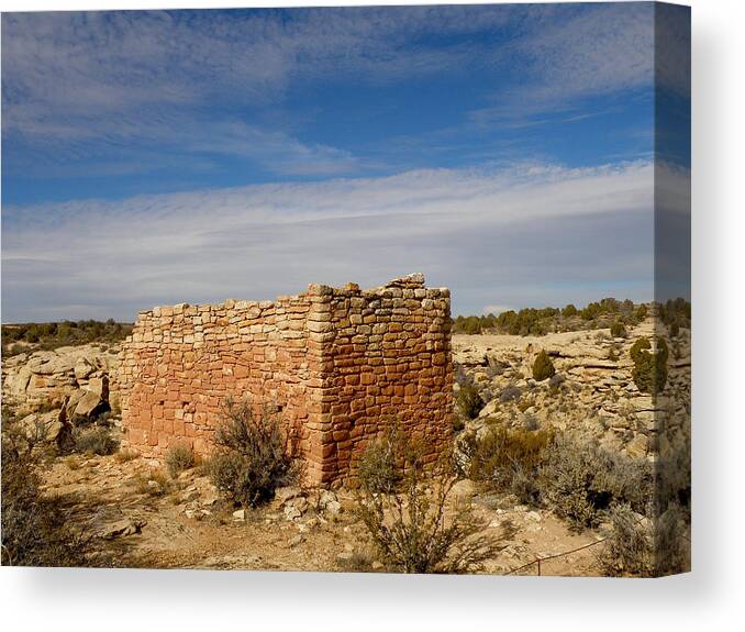 Twin Towers Canvas Print featuring the photograph Hovenweep's Twin Towers by Feva Fotos