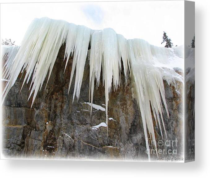 Ice Canvas Print featuring the photograph Ice Hang-Over by Lani Richmond Elvenia