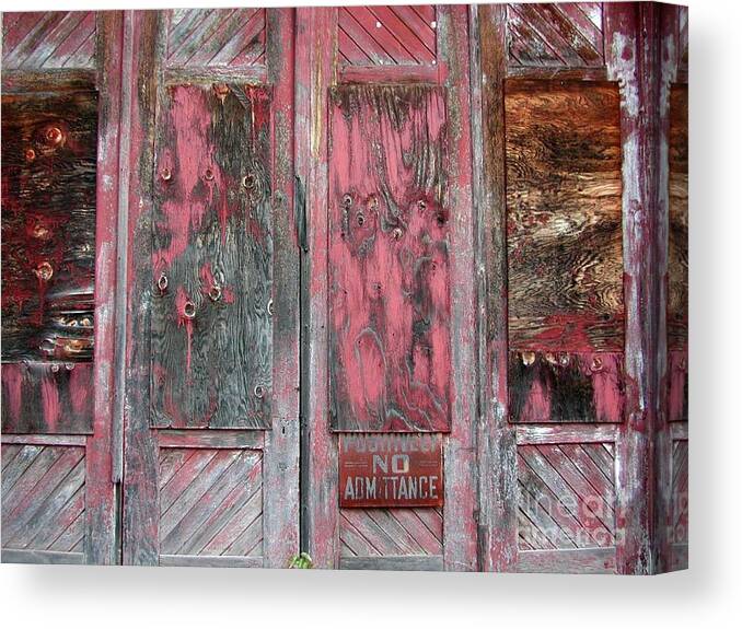 Door Canvas Print featuring the photograph In The Red by Jim Simak