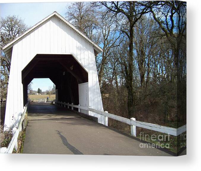 Irish Bend Canvas Print featuring the photograph Irish Bend Bridge by Charles Robinson