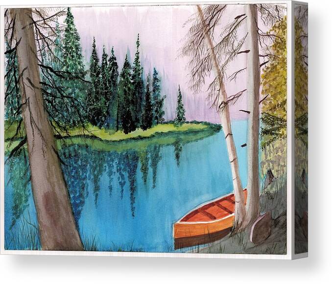 Lagoon Canvas Print featuring the painting Lagoon 1 by David Bartsch