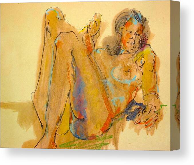 Drawing Canvas Print featuring the painting Life Drawing Ten by Les Leffingwell