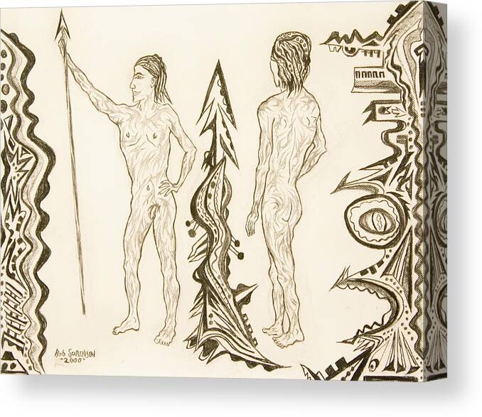 Live Nude Canvas Print featuring the painting Live Nude 13 Male by Robert SORENSEN