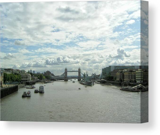 River Thames Canvas Print featuring the photograph London Skyline by Chris Day