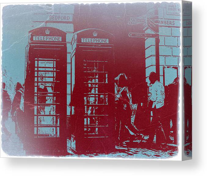 London Telephone Booth Canvas Print featuring the photograph London Telephone Booth by Naxart Studio