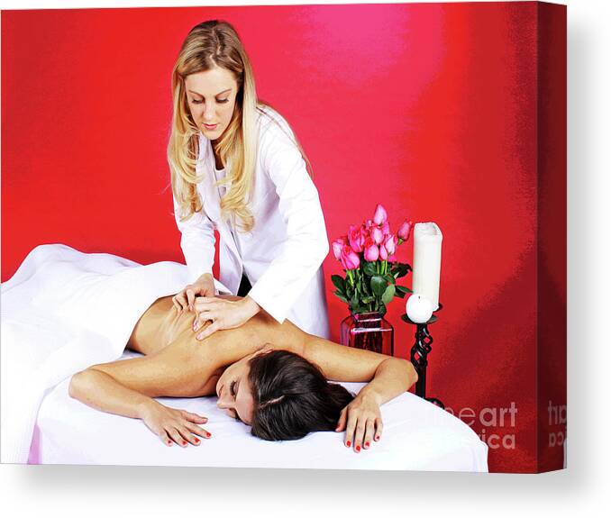 Spa Canvas Print featuring the photograph Magical Spa Massage by Larry Oskin