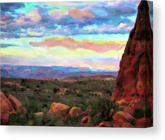 Moab Canvas Print featuring the digital art Moab Sky by Gary Baird