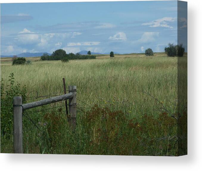 Ninepipes Canvas Print featuring the photograph Montana field by Marie-Claire Dole