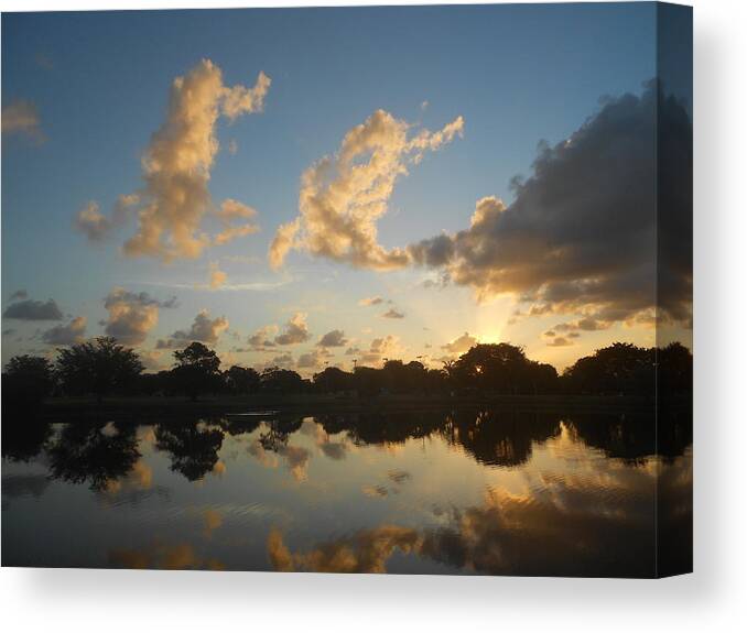 Sunrise Canvas Print featuring the photograph Mystery by Sheila Silverstein