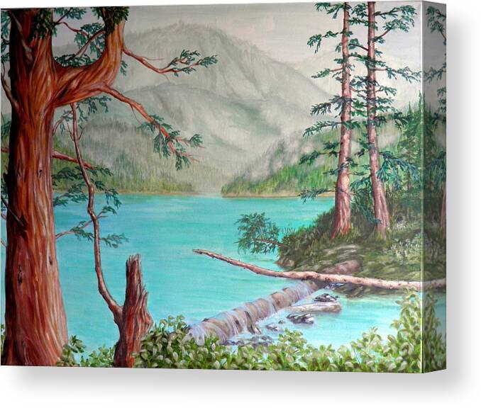 Namu Canvas Print featuring the painting Namu Lake by Ida Eriksen