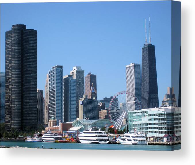 Chicago Canvas Print featuring the photograph Navy Pier by Sonia Flores Ruiz