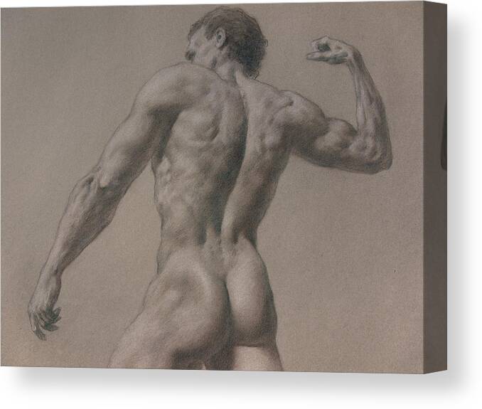 Man Canvas Print featuring the drawing Nude - 8 a by Valeriy Mavlo