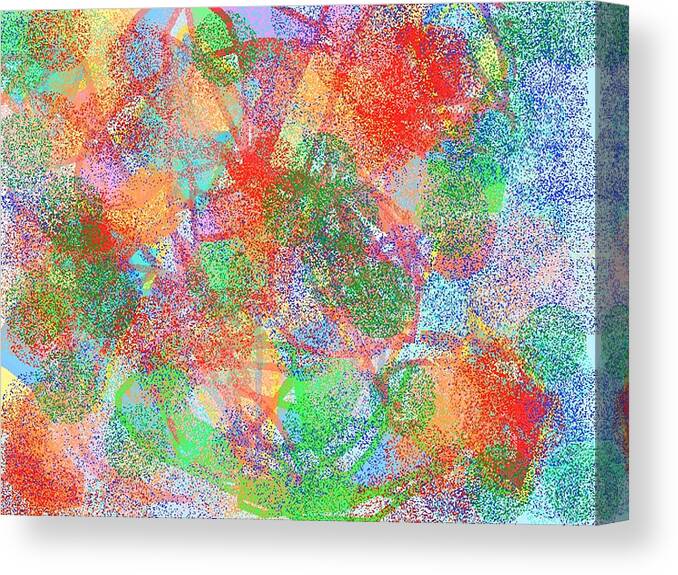 Colorful Canvas Print featuring the painting Oil Spots on Melting Snow by Naomi Jacobs