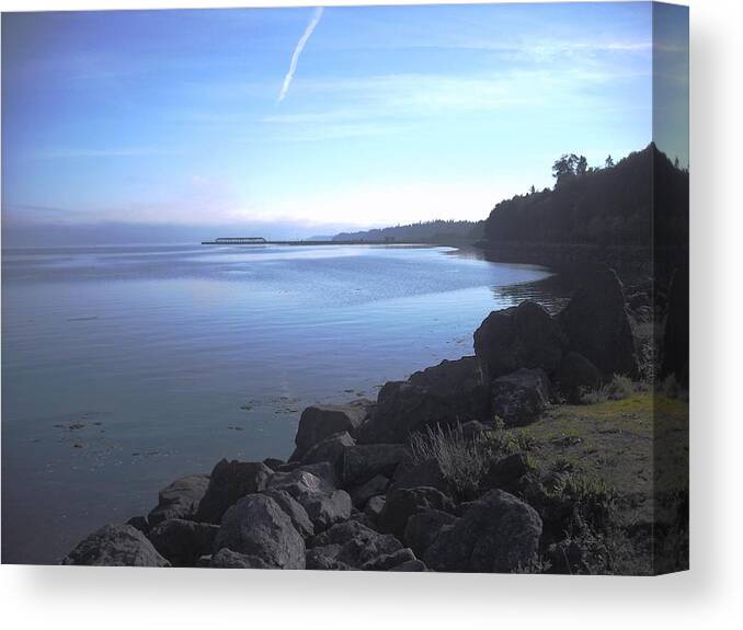 Port Angeles Canvas Print featuring the photograph Olympic Discovery Trail Port Angeles by Kelly Manning