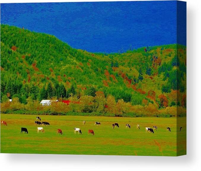 Landscape Canvas Print featuring the photograph Out Standing in Their Field by Forrest Munger
