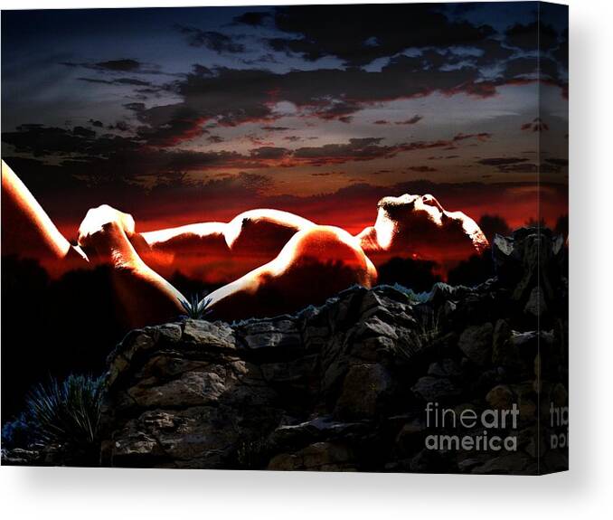 Figure Canvas Print featuring the photograph Out There Somewhere by Robert D McBain