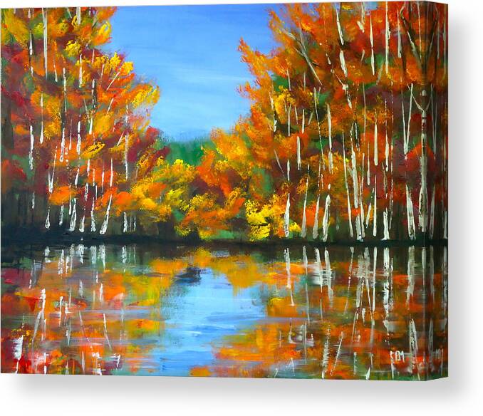 Lake Canvas Print featuring the painting Painted Lake by Pete Maier