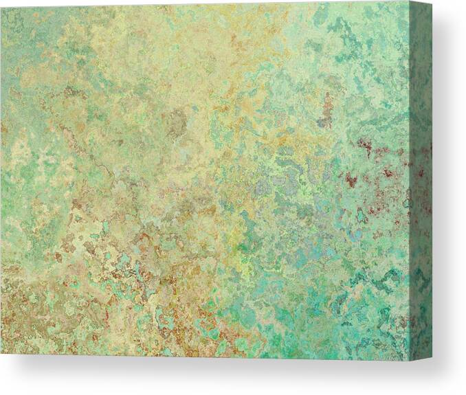 Abstract Canvas Print featuring the digital art Pastle Green Stone by Debbie Portwood