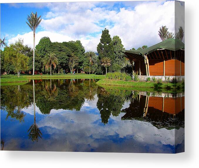 Botanical Garden Canvas Print featuring the photograph Peaceful Reflections by Blair Wainman