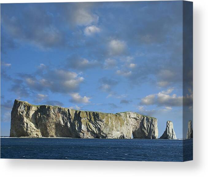 00176912 Canvas Print featuring the photograph Perce Rock Island Limestone Formation by Tim Fitzharris