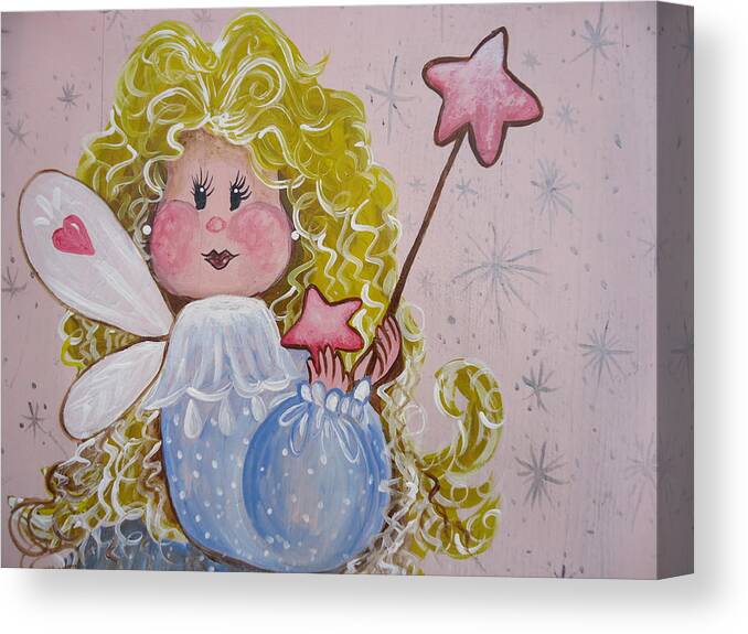 Childrens Art Canvas Print featuring the painting Pixie Dust by Leslie Manley