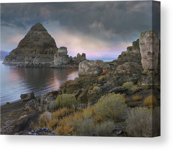 00176825 Canvas Print featuring the photograph Pyramid Lake Nevada by Tim Fitzharris