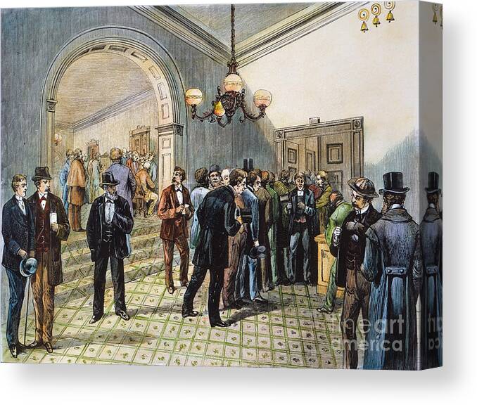 1877 Canvas Print featuring the photograph R.b. Hayes: Lobbyists by Granger