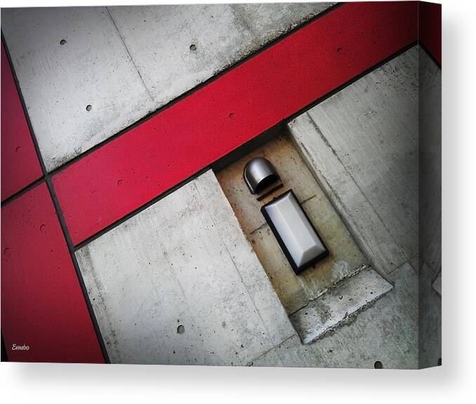 Red Canvas Print featuring the photograph Red on Concrete by Eena Bo