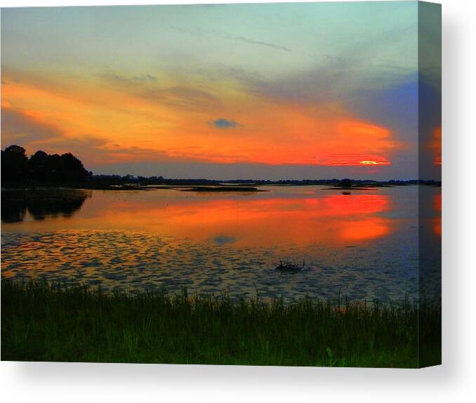 Sunset Canvas Print featuring the photograph Red Sunset by Sheri McLeroy
