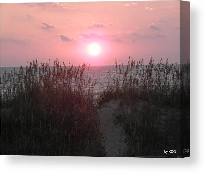 Sunrise Canvas Print featuring the photograph Rise Beyond The Dunes by Kim Galluzzo