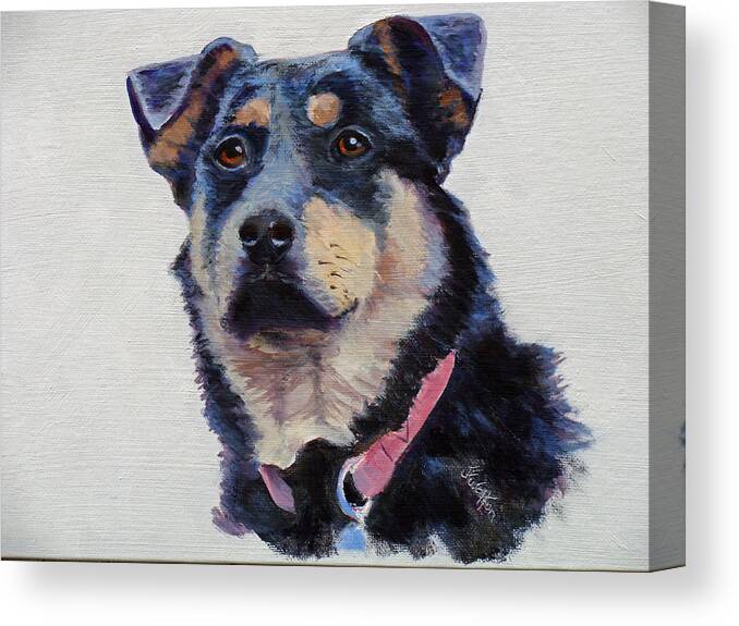 Dog Canvas Print featuring the painting Rottie Female 2 by Judy Fischer Walton