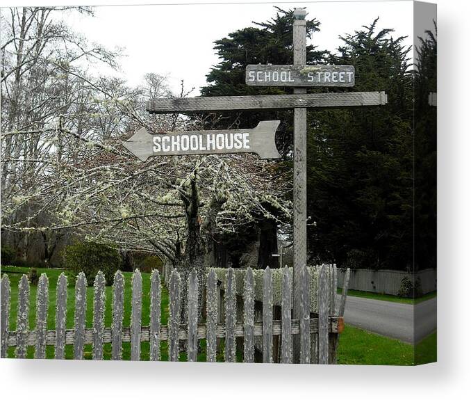 Oysterville Canvas Print featuring the photograph School Street Oysterville by Kelly Manning